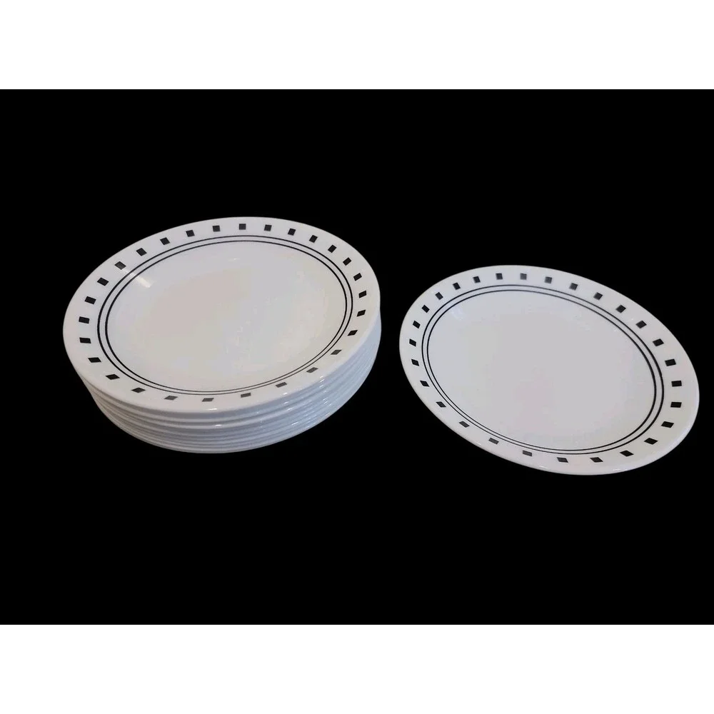 Corelle City Block Dinner Plates, set of 13   excellent 10-1/4